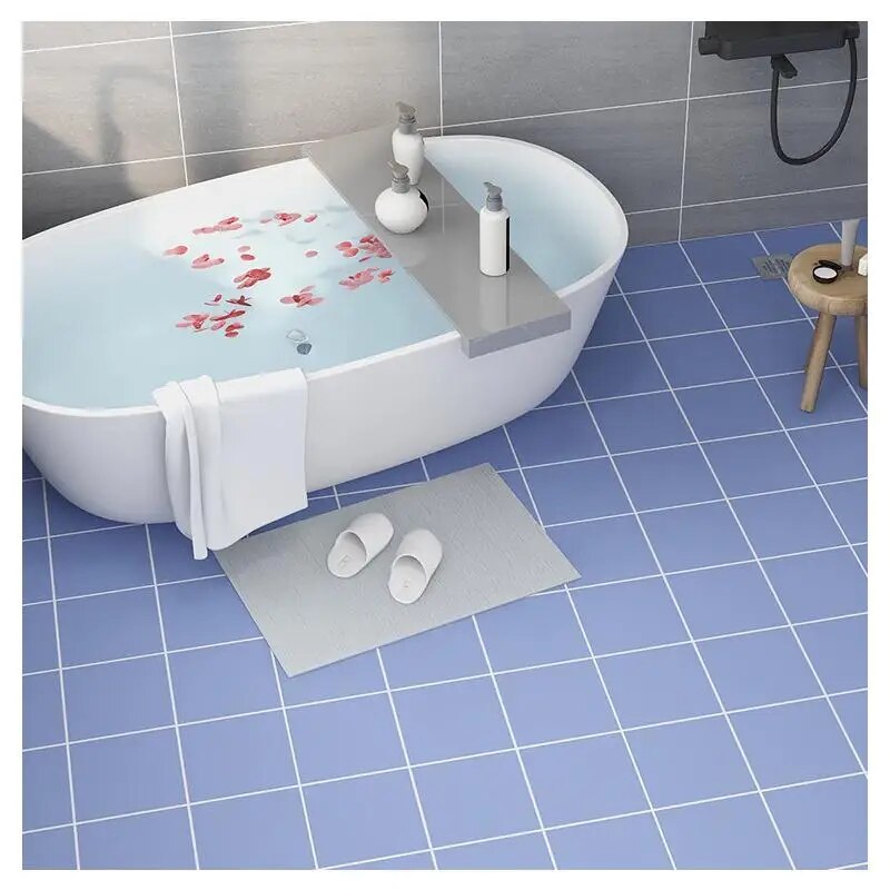 Bathroom Wallpapers Kitchen Waterproof Floor Sticker Renovation