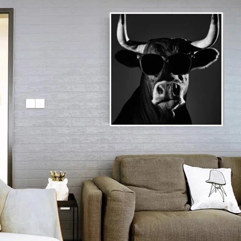 Personalized Cut Cow Animal Attractive Poster Head Wall Art