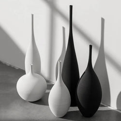 Minimalist Handmade Art Zen Vase Home Decoration Black and White Art Vase