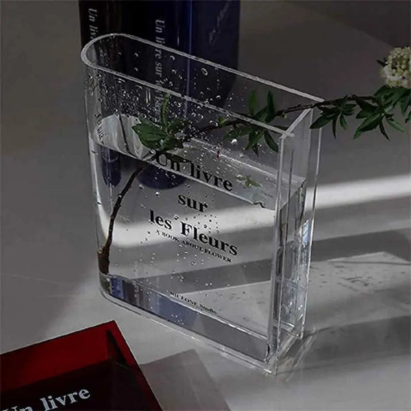 Clear Book Vase, Clear Book Flower Vase, Home Decor