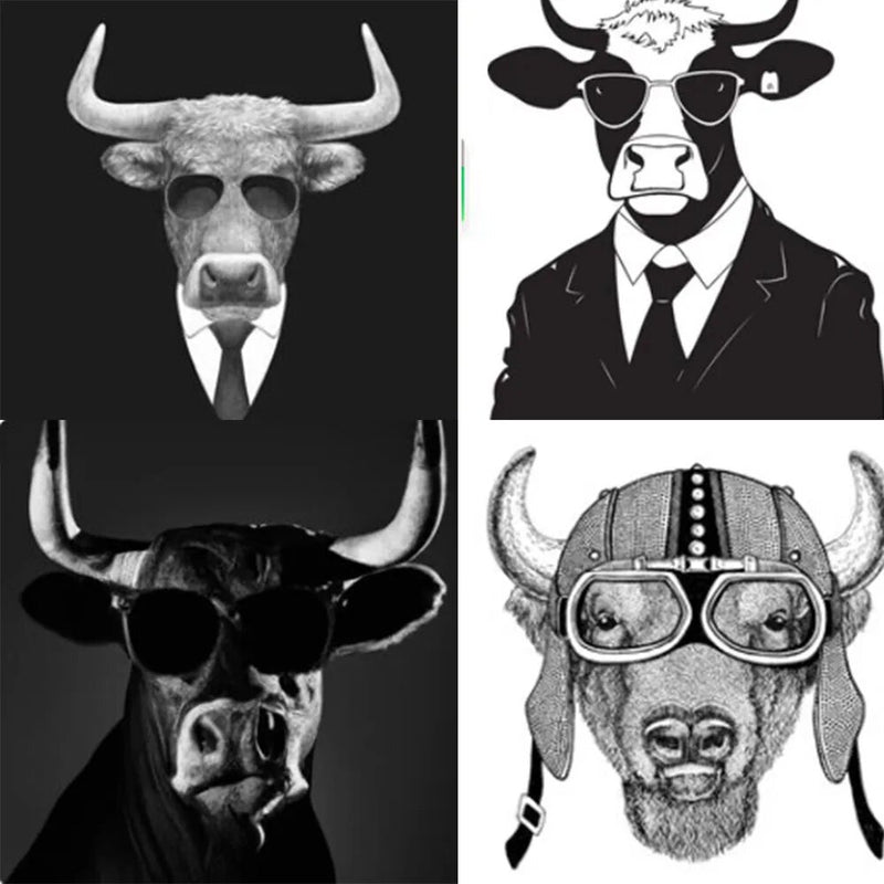 Personalized Cut Cow Animal Attractive Poster Head Wall Art