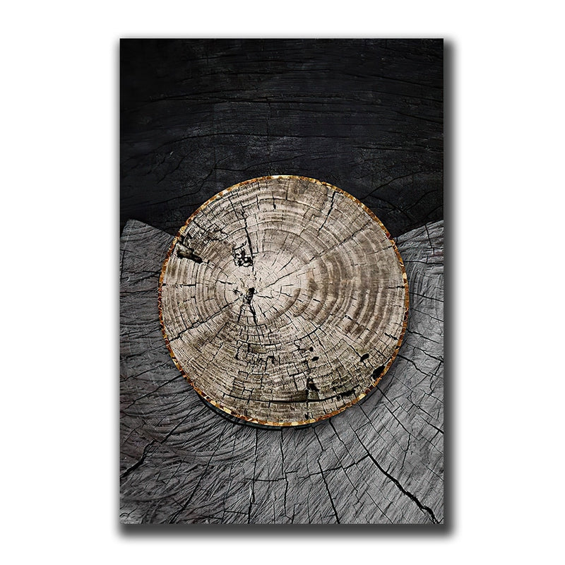 Abstract Golden Black Wood Texture Canvas